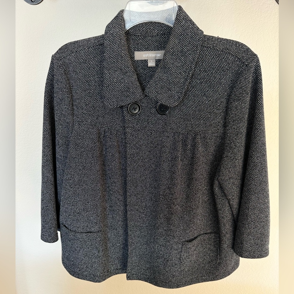 Croft & Barrow Black and Gray Women's Blazer